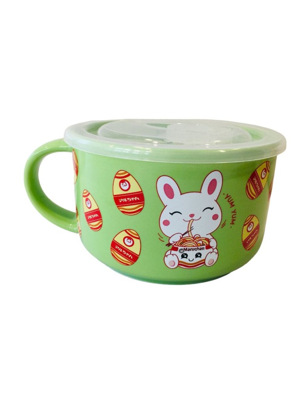 MARUCHAN Happy Bunny Vented Covered Ramen Lime Green Dish NWOT